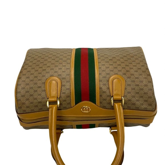 Gucci Sherry Line GG Mini Boston Bag Brown - Picture 5 of 11